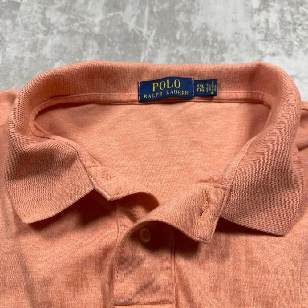 Polo Ralph Lauren Polo Shirt Mens XXL Peach Orange Short Sleeve Pony Logo